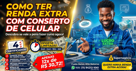 Renda Extra com Conserto de Celular em 2026: Descubra se vale a pena fazer curso de conserto de celular para renda extra