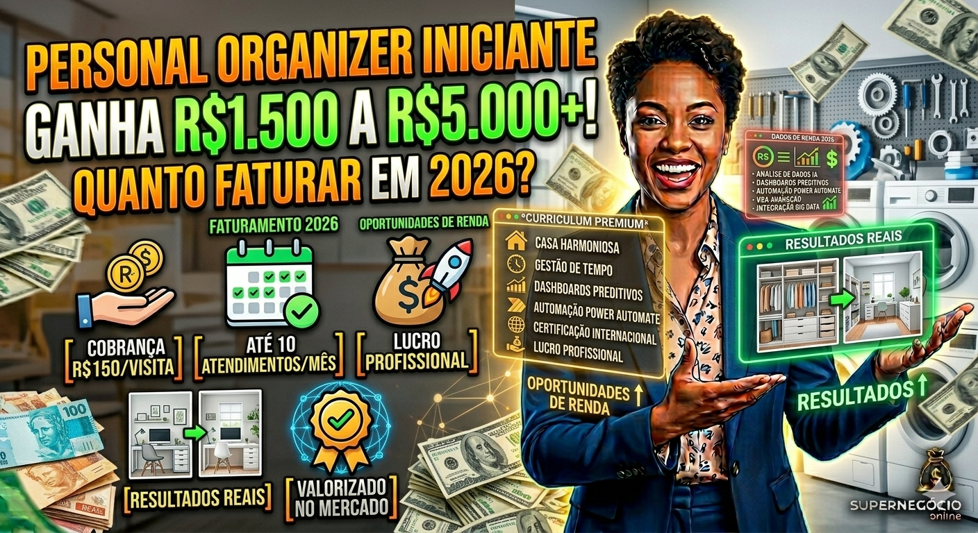 Quanto Ganha um Personal Organizer Iniciante em 2026? O Guia Realista de Salários, Mercado e Primeiros Passos